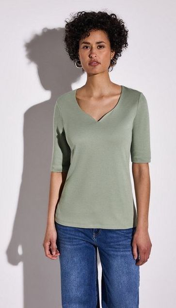 STREET ONE T-Shirt Ada mit Herzausschnitt