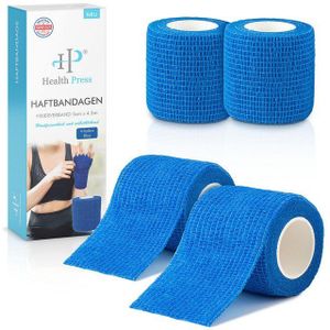 Health Press Bandage Selbstklebender Verband - 4x Pflaster Rolle (5,0cm x 4,5m)