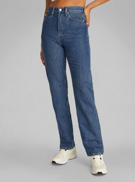 Calvin Klein Jeans Straight-Jeans HIGH RISE STRAIGHT in mittelblauer Waschung