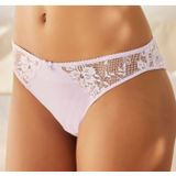 LASCANA Tanga aus floraler Spitze in dezent transparenter Optik