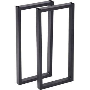 en.casa Tischbein, »Möldrup« Tischkufen 2er Set 56x27cm Stahl Schwarz