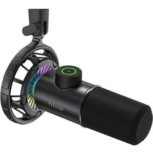 FIFINE Mikrofon USB Dynamische Mikrofon Gaming mit RGB Lichteffekt