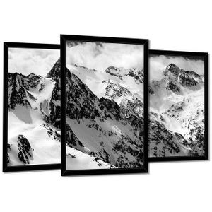 Wallarena Poster Set Mit Rahmen 3 Teilig Kunstdruck 3er Bilder Wandbilder Wohnzimmer, Berge (3er, 3 St), SET 30x40 cm x 3 Wandbild