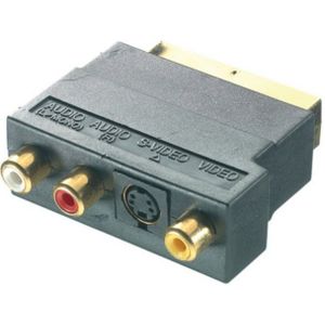 Vivanco Scart-Adapter auf SVHS 3x Cinch vergoldet Video-Adapter Scart,Cinch, Scart-Umstecker zu S-Video VHS Mini-Din + 3x Cinch-Stecker Audio/Video