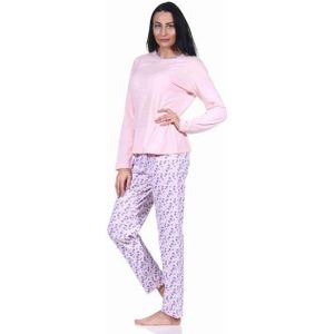 RELAX by Normann Pyjama Damen langarm Schlafanzug mit allover bedrucker Hose - 222 10 780