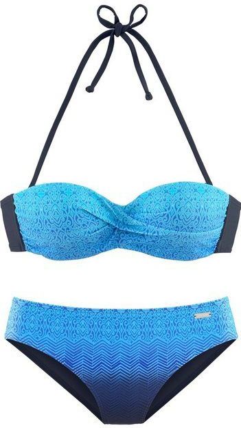 LASCANA Bügel-Bandeau-Bikini mit Farbverlauf