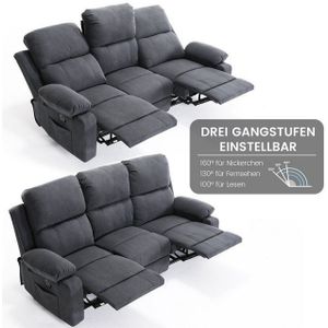 OPULHAUS TV-Sessel Elektrischer Relaxsessel Freizeitstuhl mit Neigungsfunktion 100°-160° (2-Sitzer 3-Sitzer Kinosofa), Ergonomisch Verstellbarer Elektrischer Kinosofa Freizeitstuhl