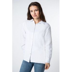 SUBLEVEL Langarmbluse Overcut Musselin Bluse Oversize Fit