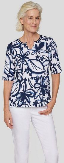 Rabe Rundhalsshirt mit floralem Muster