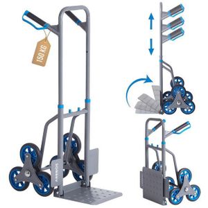 Arebos Treppensackkarre Sackkarre Transportkarre 150kg Treppensteiger Stappelkarre, Höhenverstellbar: 74 - 109 cm, Ladefläche: 31,1 x 28,8 cm