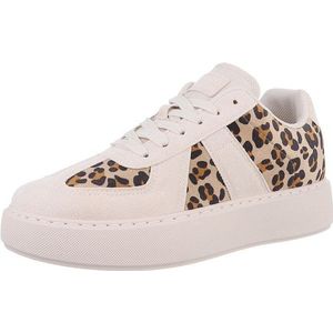 Ital-Design Damen Low-Top Freizeit Sneaker (88671584) Flach Sneakers Low in Beige