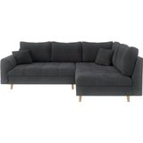 Home affaire Ecksofa CHARRE L-Form mit Ottomane, Maße B/T/H: 231/161/81 cm, feine Steppung, lose Rücken- und Zierkissen, auch in Cord und Bouclé