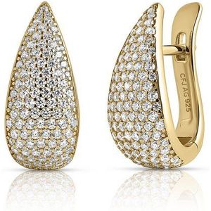 CLASSYANDFABULOUS Jewelry Ohrring-Set Pavé-DROP Earrings - 14k Gold Vermeil