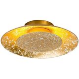 bmf-versand Deckenleuchte Deckenleuchte LED Wohnzimmer Gold Deckenlampe rund 22 cm Schlafzimmer, marmoriert, LED fest integriert, Warmweiß, goldfarben