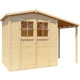 KONIFERA Gartenhaus Alto 2 PLUS Fineline Satteldach, BxT: 343x169 cm, mit Anbaudach