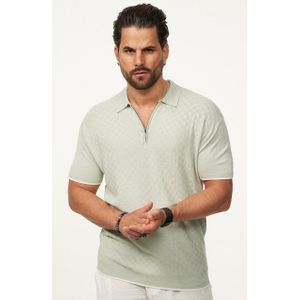 SOULSTAR Poloshirt mit Half-Zip Herren Kurzarm Strick Polo-Hemd T-Shirt
