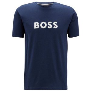 BOSS T-Shirt Sun UV Protection (1-tlg) Herren Beach Shirt aus reiner Baumwolle mit großem Logo-Print