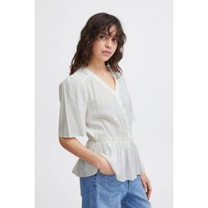 Ichi Kurzarmbluse IHCINOMA SS sommerliche Bluse mit Volants