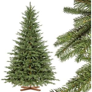 Fairytrees Künstlicher Weihnachtsbaum FT32, Bayerische Tanne Premium, BAYERISCHE Tanne Premium, Made in EU, Christbaum Holzständer