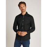 Tommy Hilfiger Businesshemd FLEX POPLIN KENT COLLAR SF SHIRT mit Logostickerei