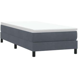 vidaXL Bett Boxspringbett ohne Matratze Dunkelgrau 80x220 cm Samt