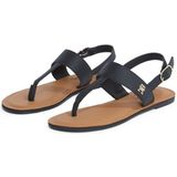 Tommy Hilfiger LEATHER THONG SANDAL Riemchensandale, Sandalette, Sommerschuh, Flats mit Zehensteg