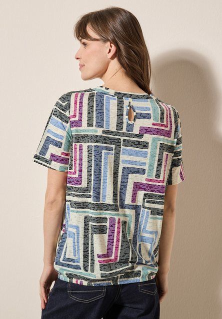 CECIL T-Shirt mit Print und Burn-Out-Optik