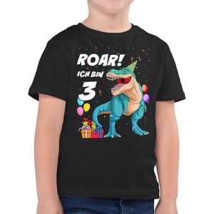 Shirtracer T-Shirt Ich bin 3 Jahre - T-Rex Dinosaurier Dino (1-tlg) 3. Geburtstag