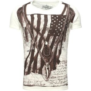 Key Largo T-Shirt T-Shirt RACERBLADE USA Amerika Fahne Print Motiv vintage Look T00747 Rundhalsauschnitt bedruckt kurzarm slim fit