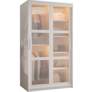 ABIKS MÖBEL Schwebetürenschrank FLUTES Schlafzimmerschrank - mit Schiebetüren, Kleiderstange, Regalen