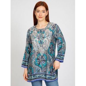 VICCI Germany Tunika im Seidenmix mit Paisleydruck und floraler Handstickerei