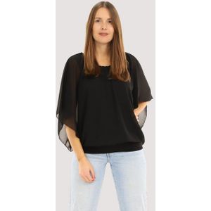 malito more than fashion Chiffonbluse 6296 mit breitem Bund Einheitsgröße