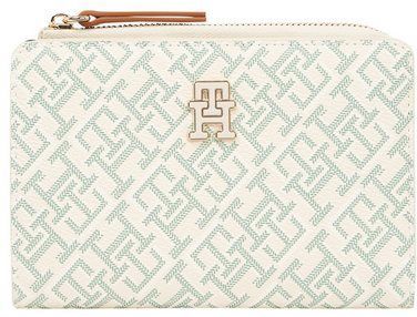Tommy Hilfiger Geldbörse TH MONOPLAY LEATHER MED 7 WALLET, Damen Geldbeutel, Portemonnaie mit Allover-Logodruck