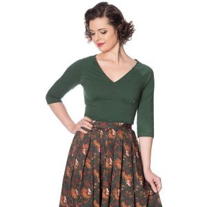 Banned Shirttop Cute Classic Grün Retro Vintage Oberteil Rockabilly