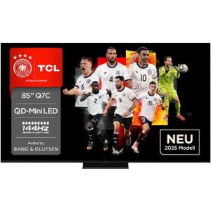 TCL 85Q7CX2 QLED Mini LED-Fernseher (215 cm/85 Zoll, Google TV, Smart-TV, Audio von Bang & Olufsen, Präzises Dimming, Smart TV, Apple TV, 4K HDR)