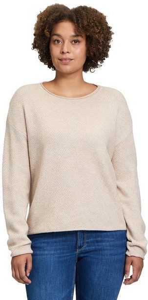 Betty&Co Strickpullover Betty & Co Strickpullover mit Rundhalsausschnitt (1-tlg) Struktur