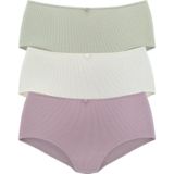 Vivance Taillenslip (3er-Pack) aus weicher und elastischer Rippware, mit zartem Röschen vorn