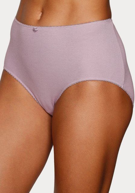 Vivance Taillenslip (3er-Pack) aus weicher und elastischer Rippware, mit zartem Röschen vorn