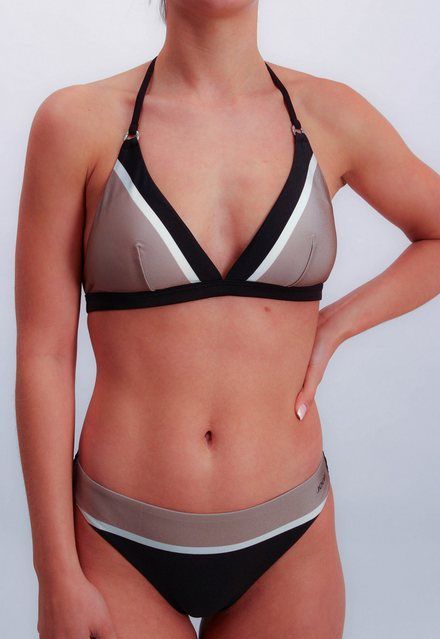 JOOP! Triangel-Bikini-Top Colourblock, Colourblocking-Design, wattierte Cups