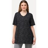 Ulla Popken T-Shirt T-Shirt Punkte A-Linie V-Ausschnitt Halbarm