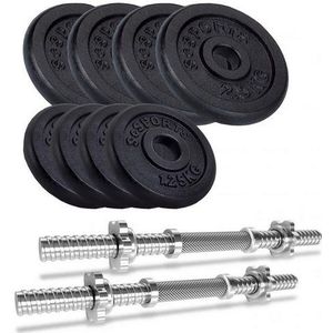 ScSPORTS® Kurzhantel Set 30mm Kurzhantelset Gusseisen Hantelset Gewichte Chrom