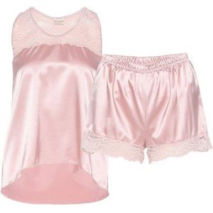Pure Shape Pyjama Top & Shorty elastisch (Set, 2-teilig) mit Spitzeneinsatz