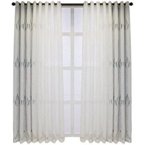 BYSURE Gardine, Ösen (2 St), halbtransparent, Blättermuster Vorhang