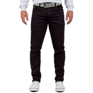 Cipo & Baxx Slim-fit-Jeans Casual Hose BA-CD533 Schwarz W40/L30 (1-tlg) mit lässiger Stonewashed Waschung
