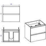 Lomadox Waschbeckenschrank MODENA-56 Hamilton Eiche Nb. 140/59,5/46 cm