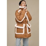 UGG Steppmantel W AMAL PLUSHSEAM PUFFER COAT mit Plüschapplikationen