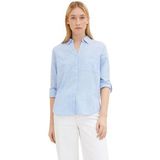 TOM TAILOR Blusenshirt Langarm Hemd mit 2 Brusttaschen blouse with slub structure