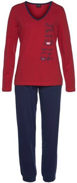 Vivance Dreams Pyjama (2 tlg) mit seitlichem Frontdruck