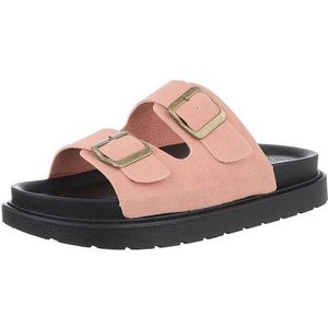 Ital-Design Damen Mules Freizeit Plateausandaletten (88828309) Flach Pantoletten in Altrosa