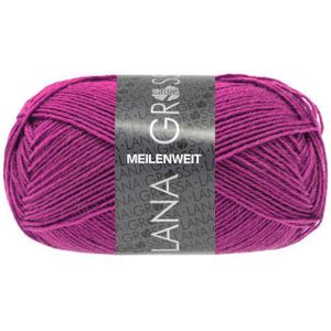 LANA GROSSA MEILENWEIT 50 g UNI Häkelwolle, 210 m (4-fach Sockenwolle mit 80 % Schurwolle), 50 g